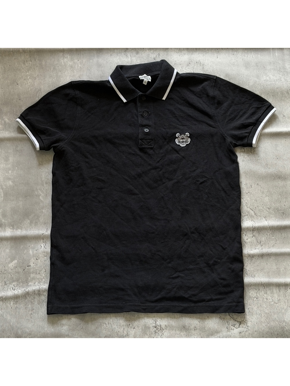 Kenzo Paris Shirt with B&W Embroidered Tiger Logo Sz XS